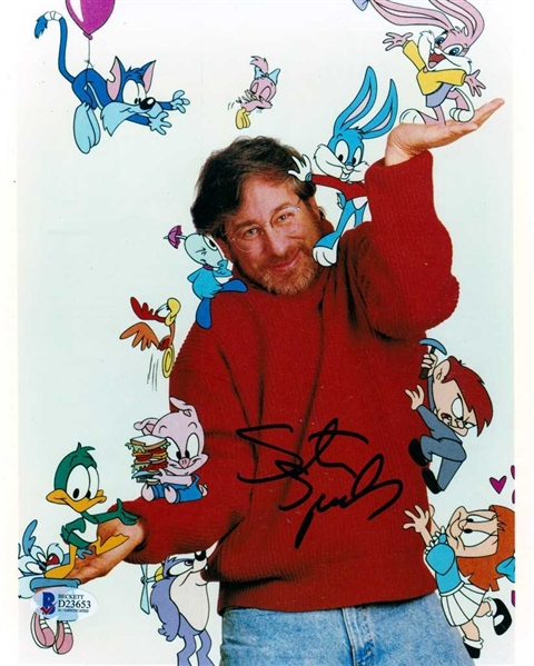 Steven Spielberg Signed 8" x 10" Photograph w/ Tiny Toons Characters! (Beckett/BAS)