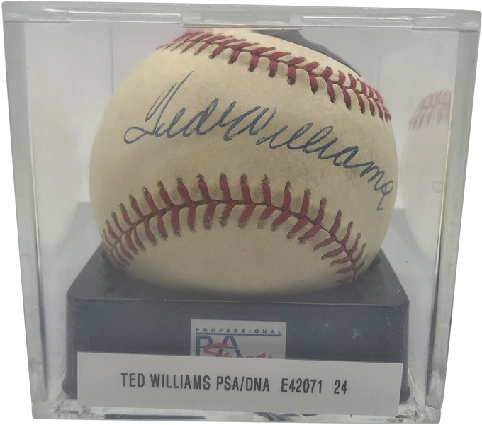 Ted Williams Signed OAL Baseball PSA/DNA Graded NM+ 7.5!