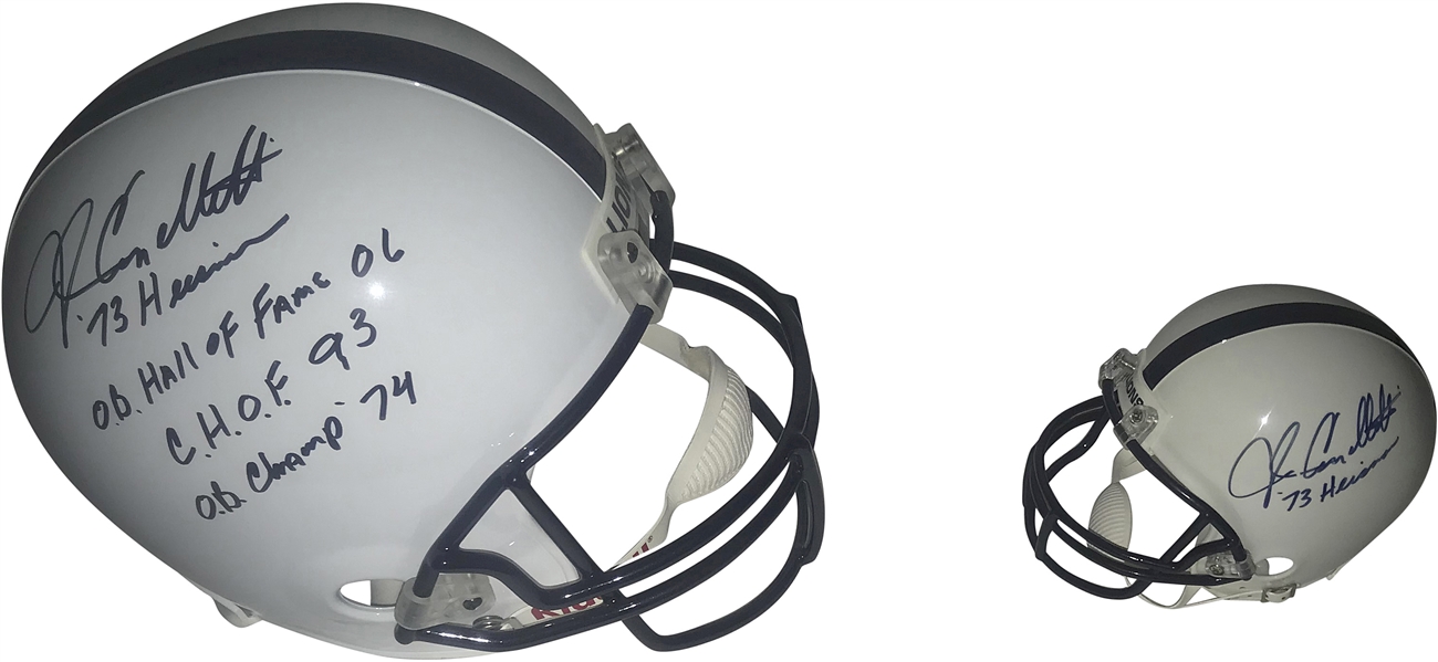 John Cappelletti Signed & Inscribed Lot of Two (2) Helmets w/ Full Size & Mini Helmet! (Beckett/BAS Guaranteed)