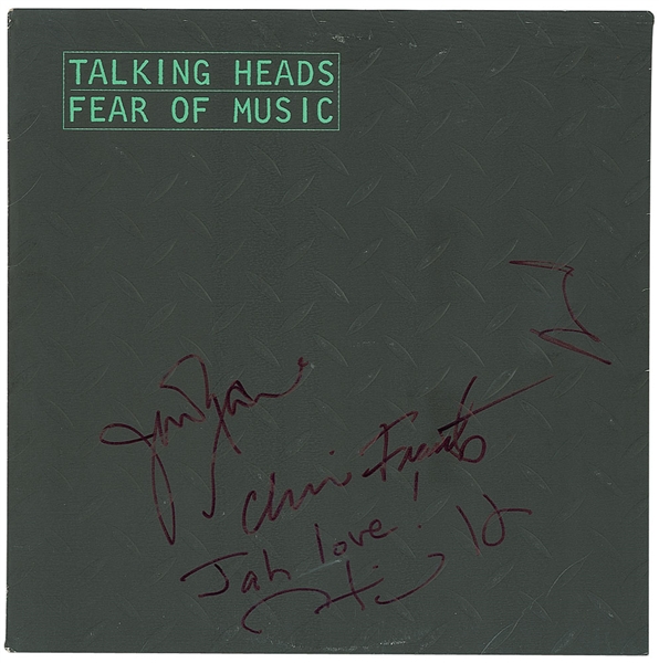 Talking Heads Rare Group Signed "Fear of Music" w/ All Four Members! (Beckett/BAS Guaranteed)