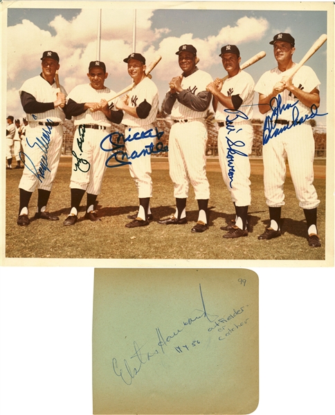 Yankees Legends Multi-Signed 8" x 10" Color Photo & Cut Signature w/ Maris, Mantle, Berra & Others! (Beckett/BAS Guaranteed)