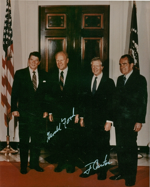 Presidents Gerald Ford & Jimmy Carter Dual Signed 8" x 10" Photograph (JSA)