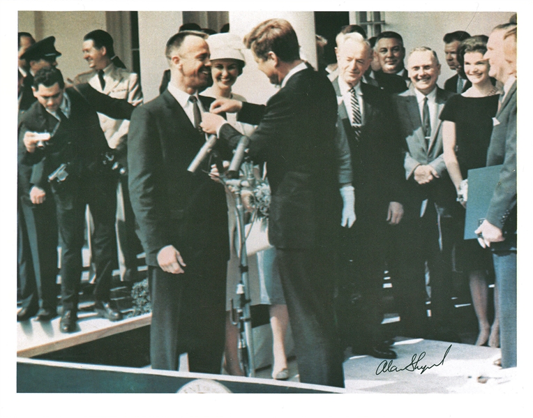 Alan Shepard Signed 8" x 10" Photograph w/ JFK! (JSA)