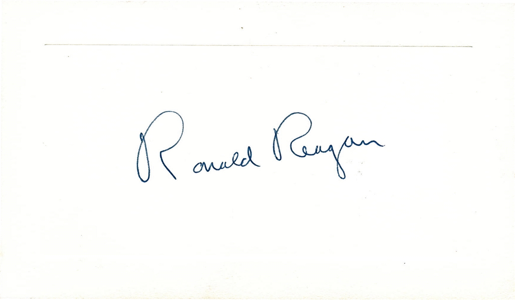 President Ronald Reagan Near-Mint Signed 5" x 3.5" Album Page (Beckett/BAS Guaranteed)