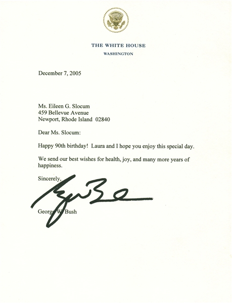 President George W. Bush Signed White House Letter (Beckett/BAS Guaranteed)
