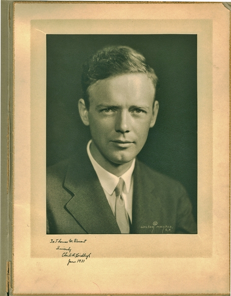 Charles Lindbergh Signed Over-Sized 14" x 10" Wilson Mantor Photograph (PSA/DNA)