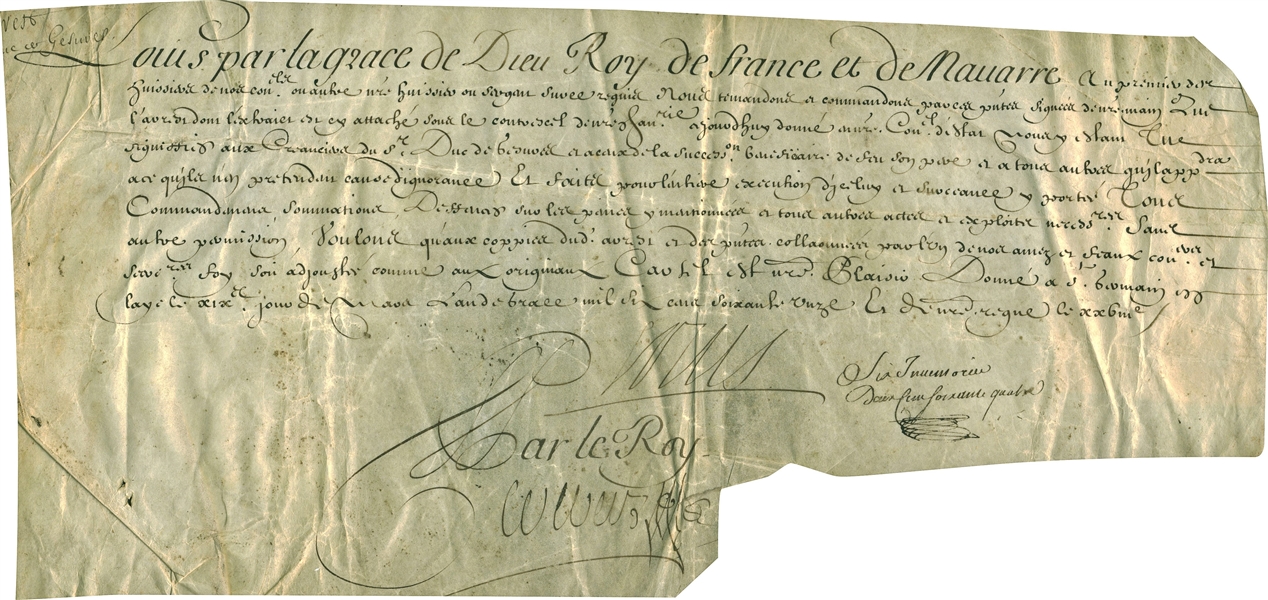 King Louis XIV Signed 1685 Royal Document (PSA/DNA)