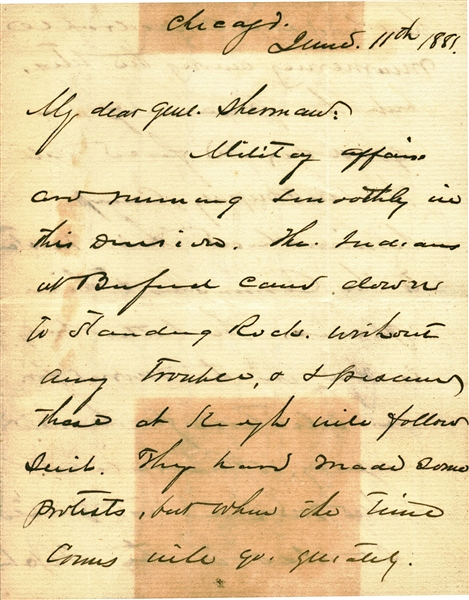Philip Sheridan Rare Signed & Handwritten 1881 Military Letter To William Tecumseh Sherman! (Beckett/BAS Guaranteed)