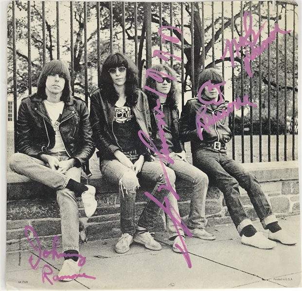 Ramones Group Signed Record Sleeve w/ 4 Signatures! (REAL/Epperson)
