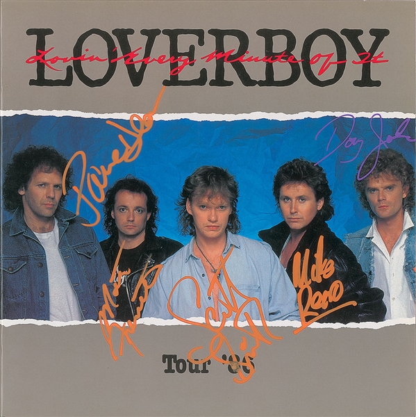 Loverboy Group Signed 1986 Tour Program w/ 5 Signatures! (Beckett/BAS Guaranteed)