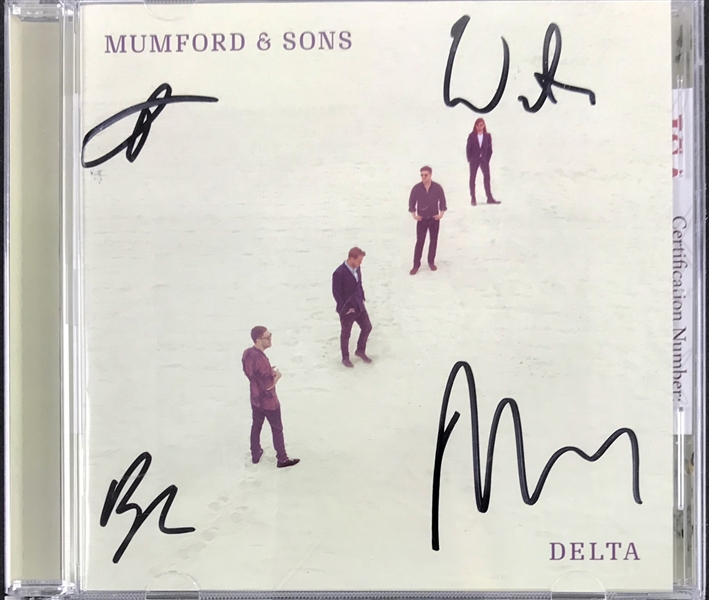 Mumford & Sons Group Signed "Delta" CD Booklet (JSA)