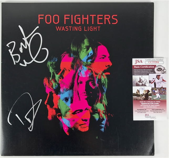 The Foo Fighters: Dave Grohl & Butch Vig Dual Signed "Wasting Light" Record Album Cover (JSA)