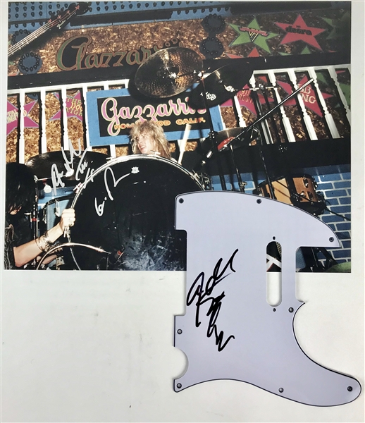 Guns N Roses: Steven Adler Signed 11" x 14" Photo & Pickguard (Beckett/BAS Guaranteed)