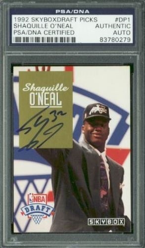 Shaquille ONeal Signed 1992 Skybox Draft Picks Rookie Card (PSA/DNA Encapsulated)
