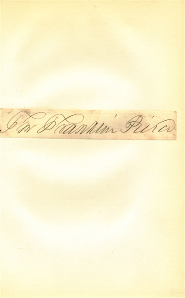 President Franklin Pierce Signed 5" x 9" Free Franked Album Page (Beckett/BAS)