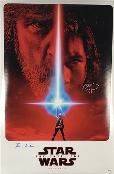 Star Wars: The Last Jedi Signed 24" x 36" Movie Poster w/ Daisy Ridley & Adam Driver! (Beckett/BAS)