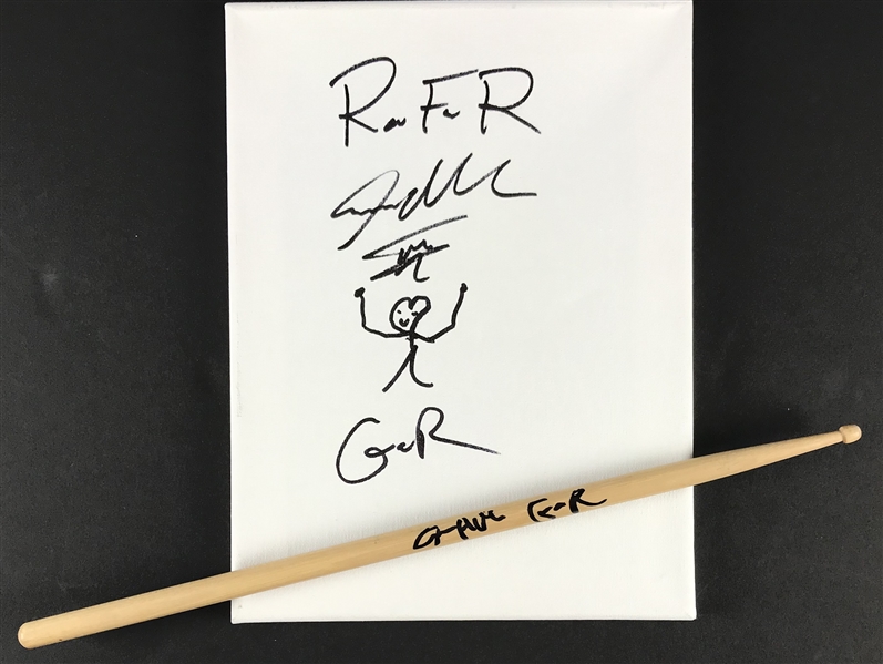 Guns N Roses: Steven Adler Signed Lot with Hand Drawn Sketch, Drumstick & Pickguard (Beckett/BAS Guaranteed)