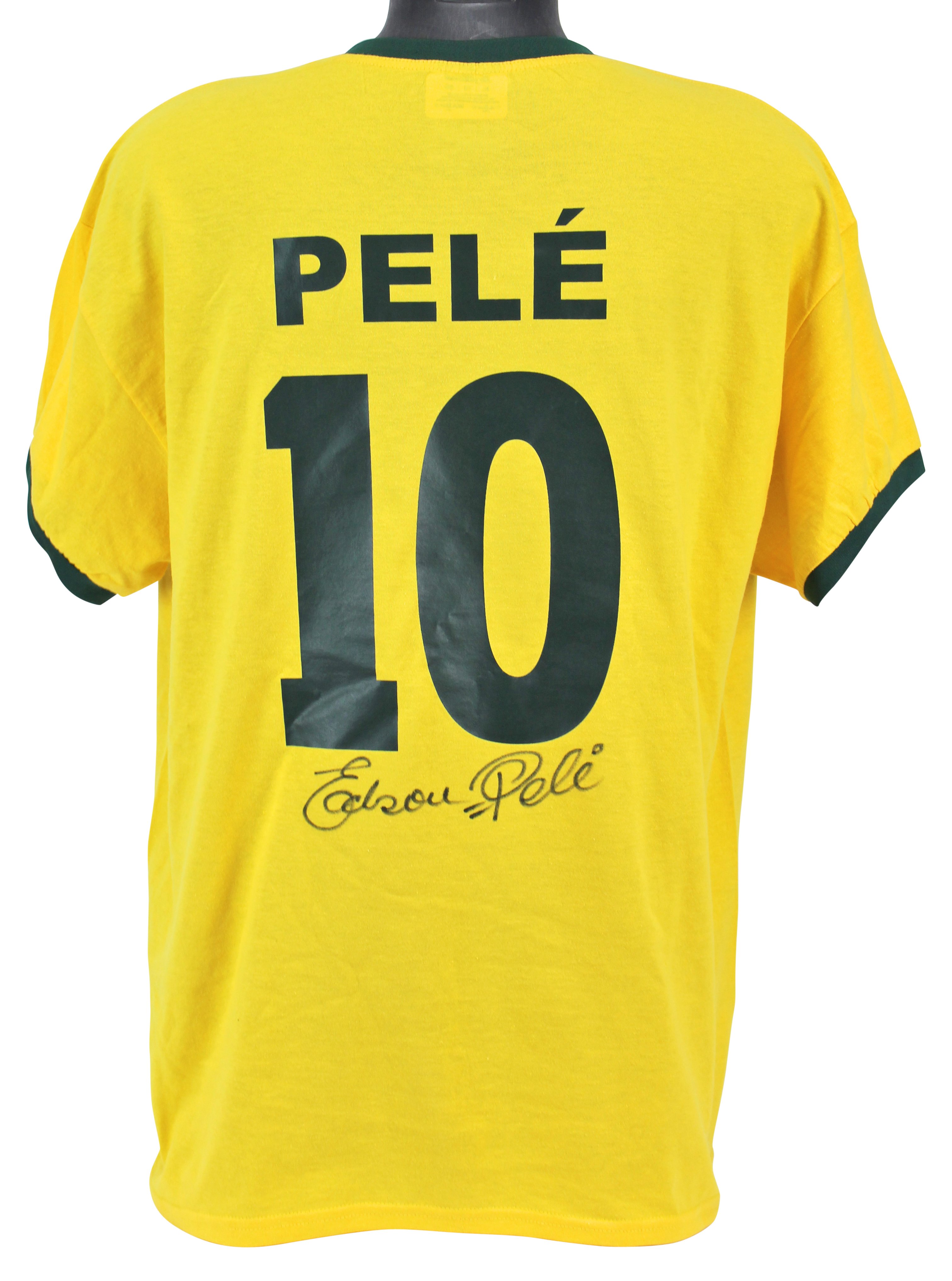Lot Detail - Edson Pele Signed Brazilian Soccer Jersey with RARE Full