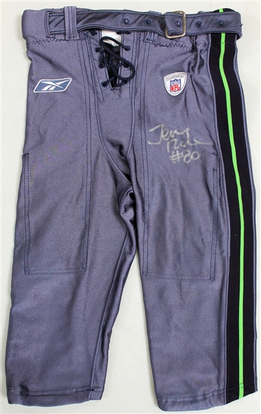 Jerry Rice Game Used & Signed 2004 Seahawks Pants (Auction LOA & Beckett/BAS)