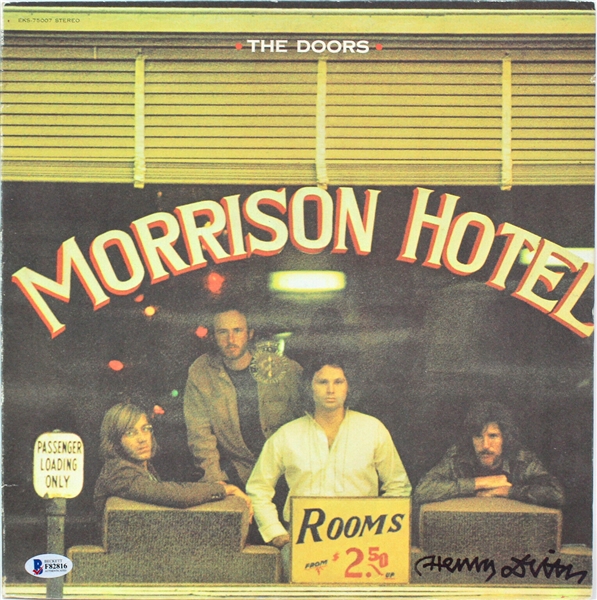 The Doors: Henry Diltz (Photographer) Rare & Desirable Signed "Morrison Hotel" Album Cover (Beckett/BAS)