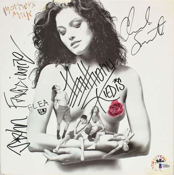 Red Hot Chili Peppers Group Signed "Mothers Milk" Album Flat w/ All 4 Members (Beckett/BAS)