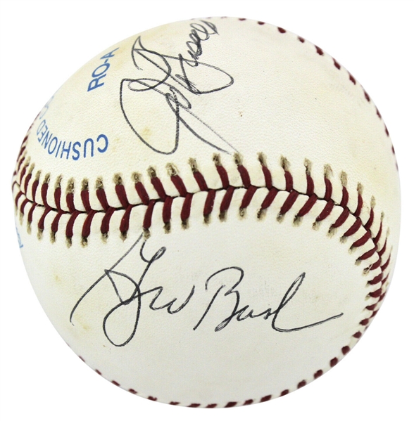 President George W. Bush & John Russell Signed OAL Baseball - Used for Rangers First Pitch! (Beckett/BAS)