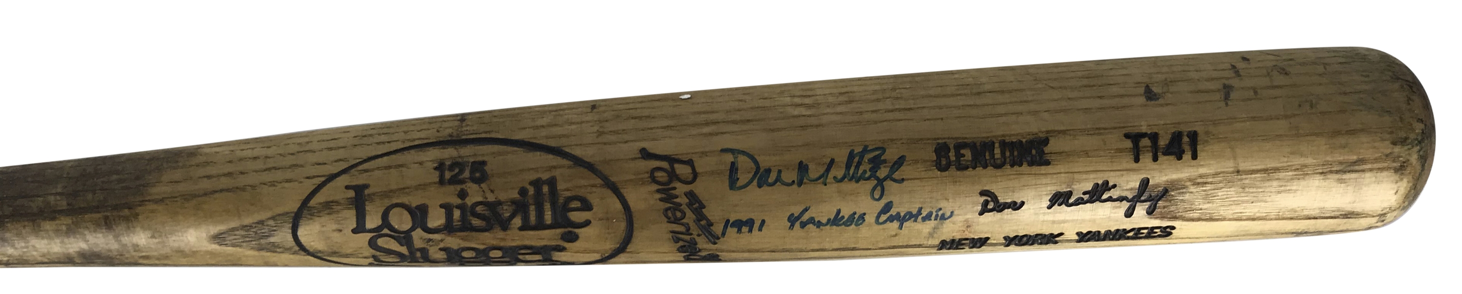 Don Mattingly Signed & Game Used 1991-95 Yankees Baseball Bat -PSA/DNA GU 10!