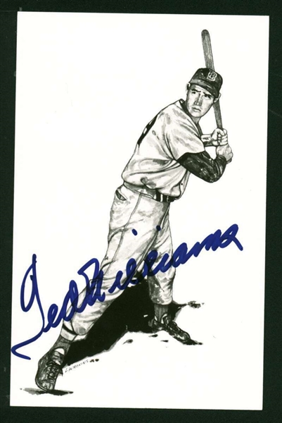 Ted Williams Signed 3" x 5.5" Postcard (Beckett/BAS)