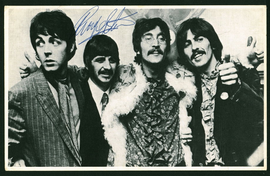 The Beatles: Ringo Starr Vintage Signed 4.5" x 7.5" Postcard Photograph (REAL/Epperson)