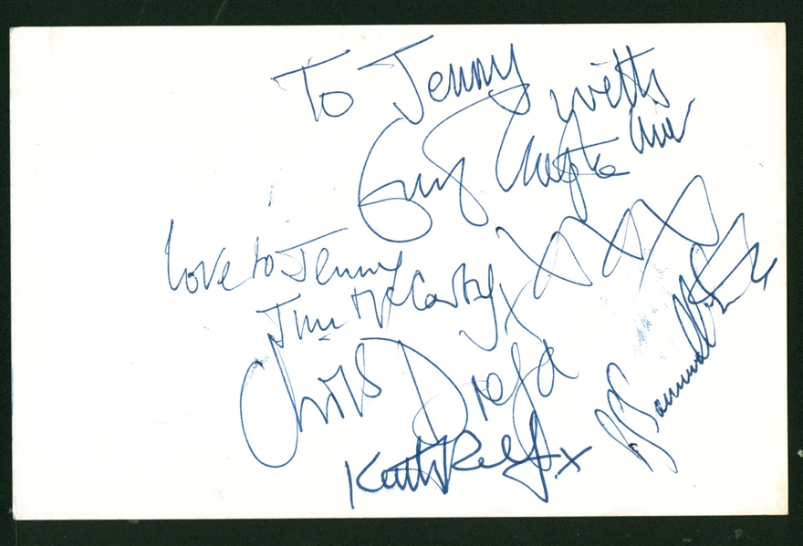 The Yardbirds Vintage Group Signed 4" x 6" Promotional Postcard w/ Eric Clapton! (REAL/Epperson)