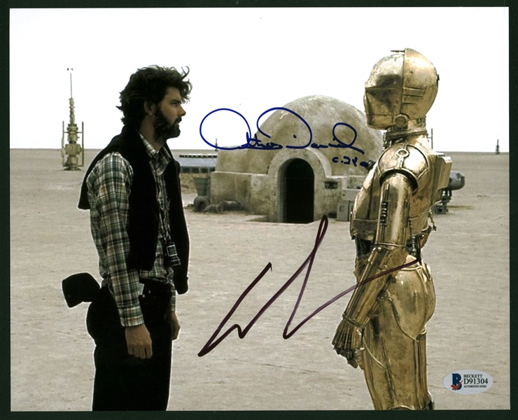 Star Wars: George Lucas & Anthony Daniels	Near-Mint Dual Signed 8" x 10" Photograph (Beckett/BAS)
