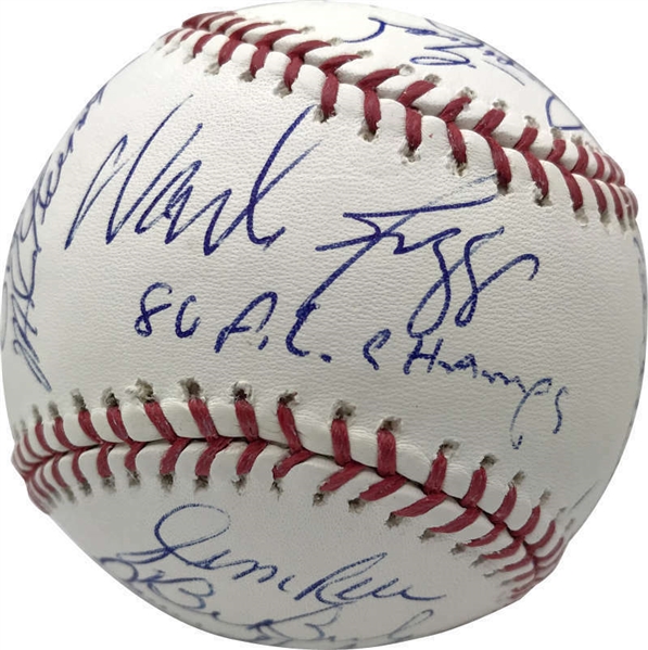 1986 Boston Red Sox Team Signed OML Baseball w/ Boggs, Rice & More (JSA)