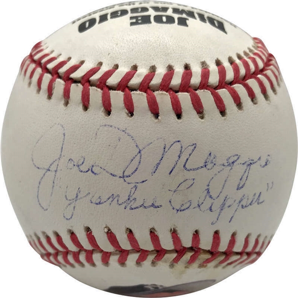 Joe DiMaggio Near-Mint Signed Hand Painted Baseball w/ "Yankee Clipper" Inscription (Beckett/BAS)