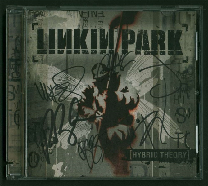 Linkin Park Band Signed "Hybrid Theory" CD Cover w/ Chester Bennington (6 Sigs)(BAS/Beckett)