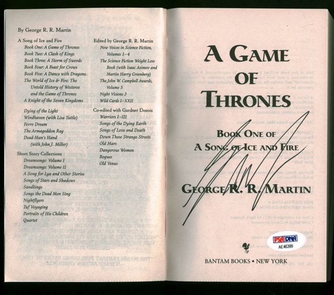 George R.R. Martin Signed "Game of Thrones" Softcover Book (PSA/DNA)