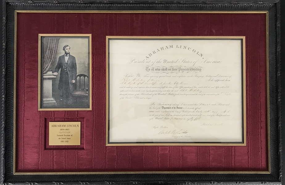 President Abraham Lincoln Signed & Civil War Dated 1861 Framed Appointment (Beckett/BAS Guaranteed)