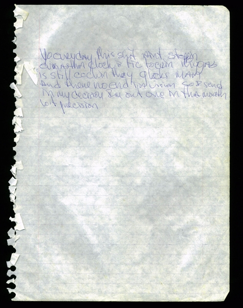 Tupac Shakur Rare Handwritten Lyrics to Unreleased Track "Suicidal" (JSA)