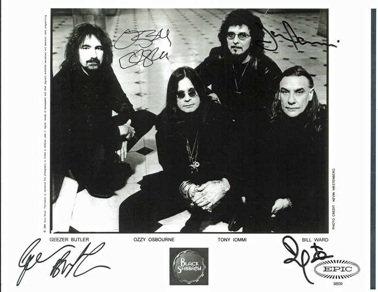Black Sabbath Group Signed 8" x 10" Epic Promotional Photograph (Beckett/BAS)