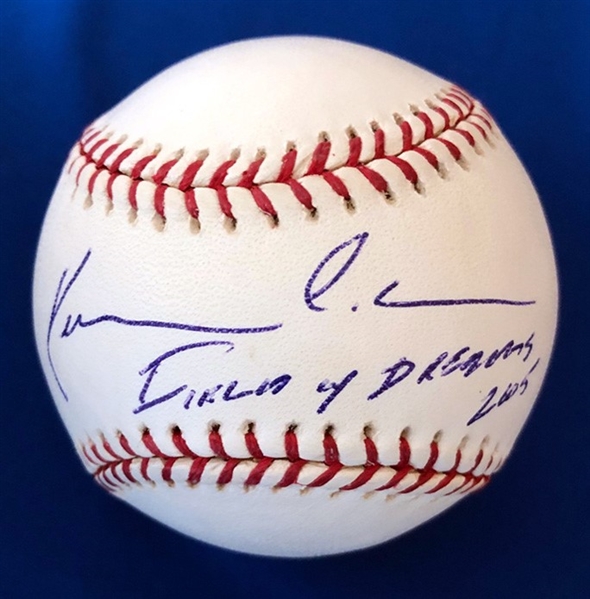 Kevin Costner Signed OML Baseball with RARE "Field of Dreams" Inscription (Beckett/BAS)