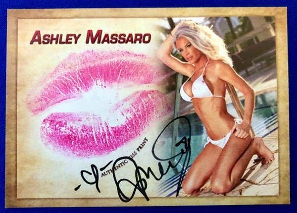 Ashley Massaro Signed & Kissed "Kiss Print" (Beckett/BAS)