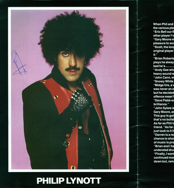 Phil Lynott Signed 1983 Tour Program w/ Mamas Boys (Beckett/BAS)
