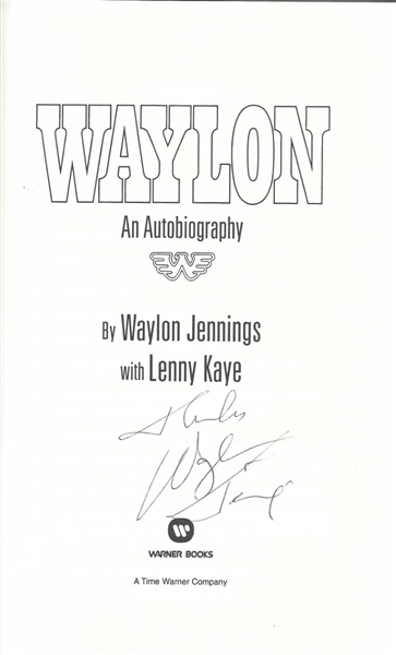 Waylon Jennings Signed "Waylon: An Autobiography" Book (JSA)
