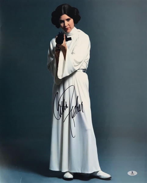 Star Wars: Carrie Fisher Signed 16" x 20" Color Photograph (BAS/Beckett)