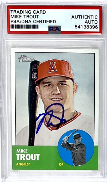 Mike Trout Signed 2012 Topps Heritage Card #207 (PSA/DNA Encapsulated)