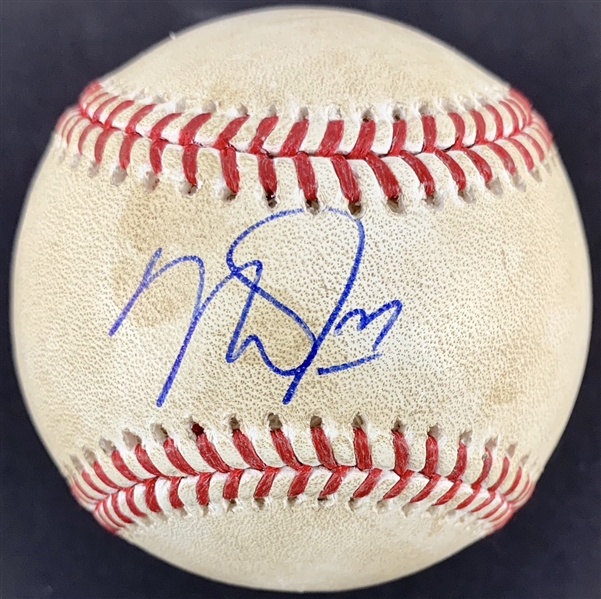 Mike Trout Signed Game Used OML Baseball from 5-2-2018 Game vs Orioles :: Ball Pitched to Trout! (HR Game)(MLB Holo & PSA/DNA)