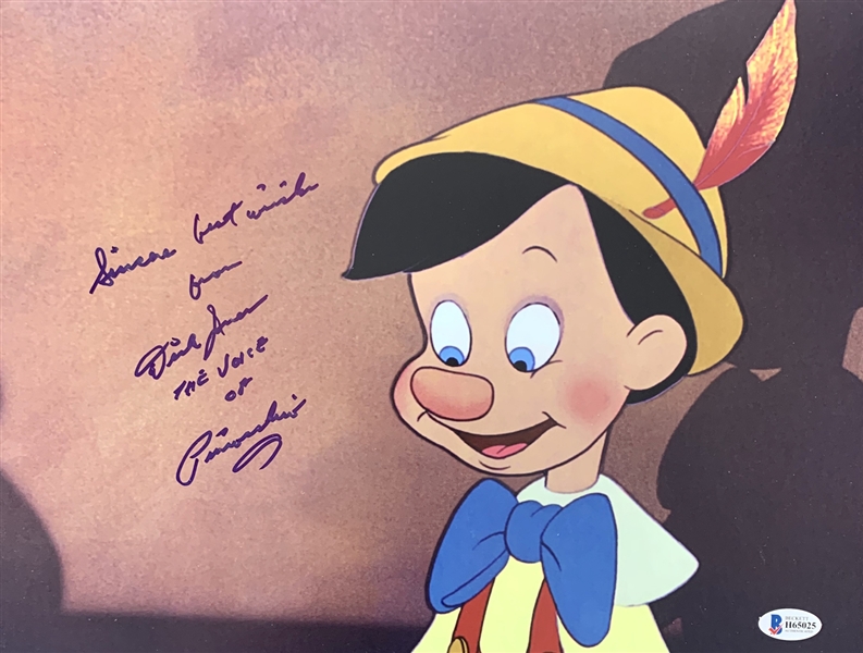 Pinocchio: Dickie Jones Signed 11" x 14" Color Photo (Beckett/BAS)