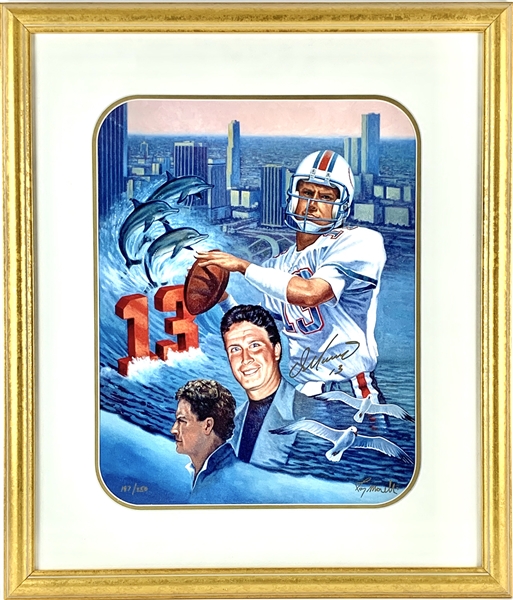 Dan Marino Signed Limited Edition Lithograph in Custom Framed Display (PSA/DNA)