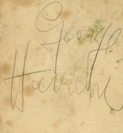 The Beatles: George Harrison Vintage Signed 2.5" x 3" Album Page (Tracks & Beckett/BAS Guaranteed)