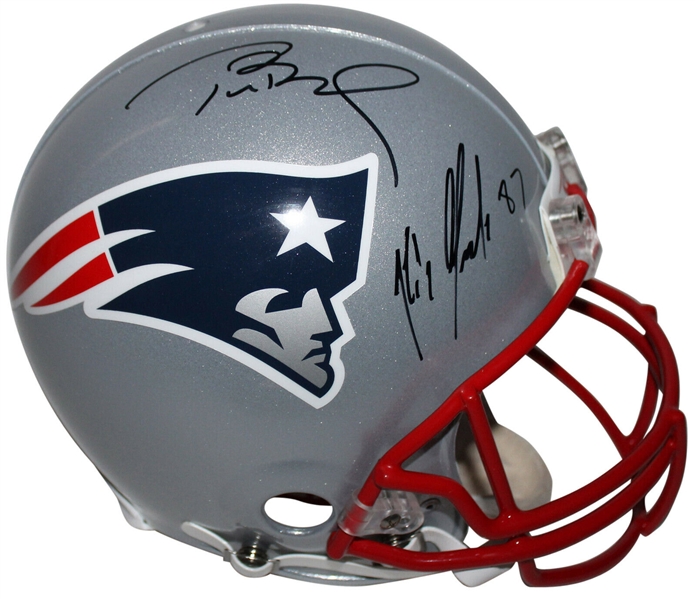 Tom Brady & Rob Gronskowski Dual Signed Riddell Full Sized PROLINE Patriots Helmet (PSA/DNA)