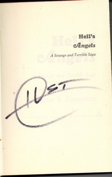 Hunter S. Thompson Rare Vintage Signed "Hells Angels" Hardcover Book (Beckett/BAS)